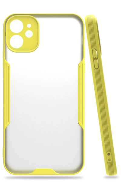 Newface iPhone 11 Kılıf Platin Silikon - Sarı resmi