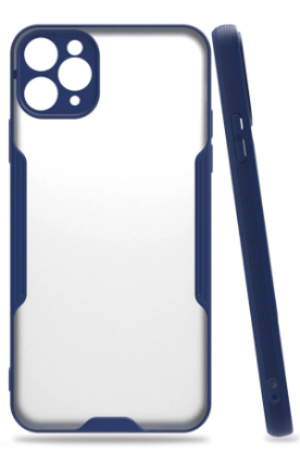 Newface iPhone 11 Pro Max Kılıf Platin Silikon - Lacivert resmi