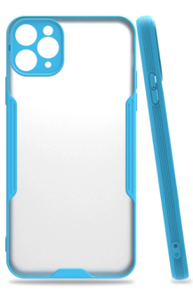 Newface iPhone 11 Pro Max Kılıf Platin Silikon - Mavi resmi