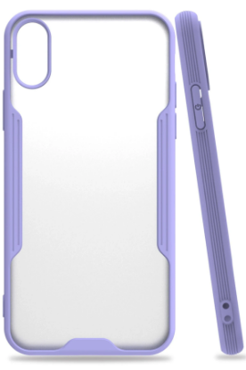 Newface iPhone X Kılıf Platin Silikon - Lila resmi