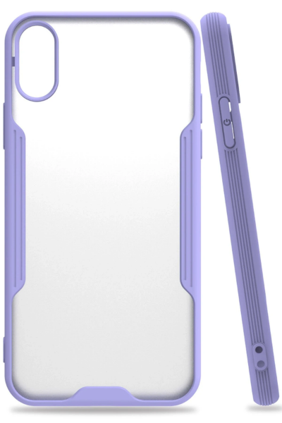 Newface iPhone X Kılıf Platin Silikon - Lila resmi