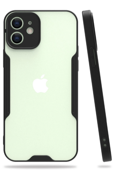 Newface iPhone 12 Kılıf Platin Silikon - Siyah resmi