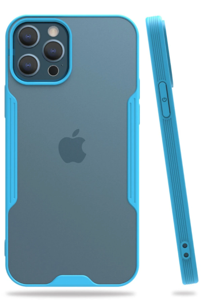 Newface iPhone 12 Pro Max Kılıf Platin Silikon - Mavi resmi