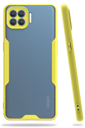 Newface Oppo Reno 4 Lite Kılıf Platin Silikon - Sarı resmi