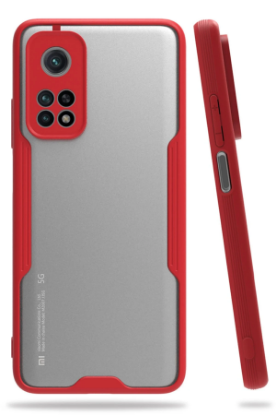 Newface Xiaomi Mi 10T Pro Kılıf Platin Silikon - Kırmızı resmi