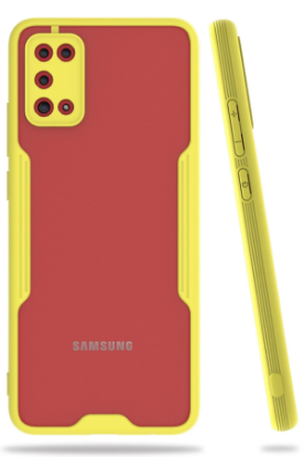 Newface Samsung Galaxy A02S Kılıf Platin Silikon - Sarı resmi