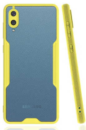 Newface Samsung Galaxy A02 Kılıf Platin Silikon - Sarı resmi