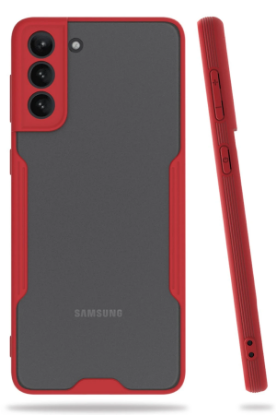 Newface Samsung Galaxy S21 Plus Kılıf Platin Silikon - Kırmızı resmi