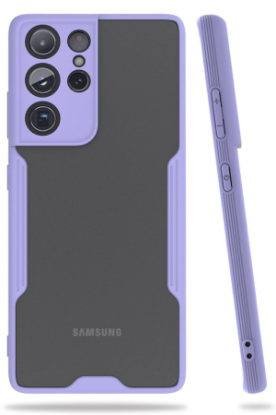 Newface Samsung Galaxy S21 Ultra Kılıf Platin Silikon - Lila resmi