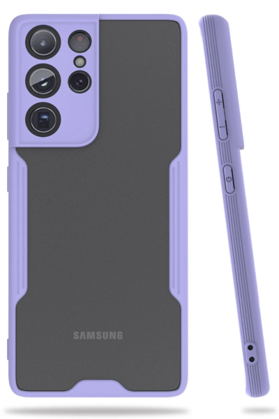 Newface Samsung Galaxy S21 Ultra Kılıf Platin Silikon - Lila resmi