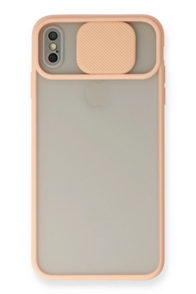 Newface iPhone X Kılıf Palm Buzlu Kamera Sürgülü Silikon - Pembe resmi