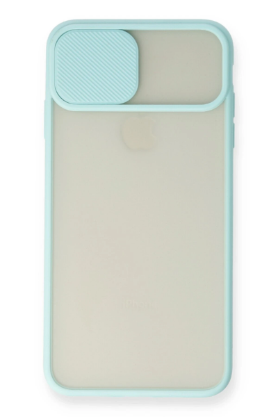 Newface iPhone X Kılıf Palm Buzlu Kamera Sürgülü Silikon - Turkuaz resmi