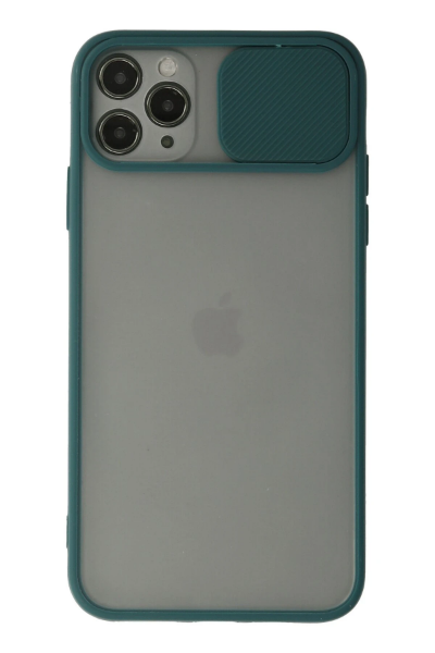 Newface iPhone 11 Pro Kılıf Palm Buzlu Kamera Sürgülü Silikon - Yeşil resmi