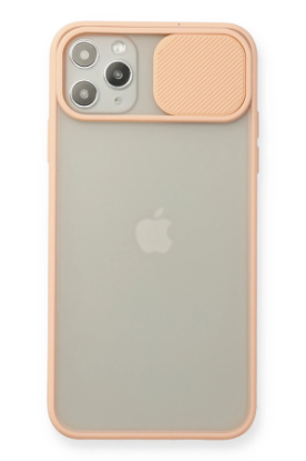 Newface iPhone 11 Pro Max Kılıf Palm Buzlu Kamera Sürgülü Silikon - Pembe resmi