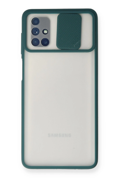 Newface Samsung Galaxy M51 Kılıf Palm Buzlu Kamera Sürgülü Silikon - Yeşil resmi