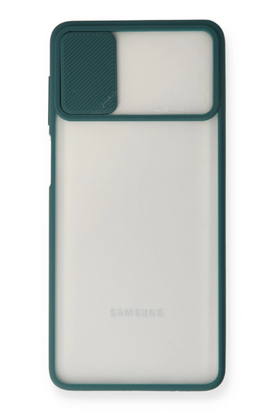 Newface Samsung Galaxy M51 Kılıf Palm Buzlu Kamera Sürgülü Silikon - Yeşil resmi