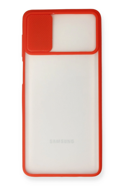 Newface Samsung Galaxy M51 Kılıf Palm Buzlu Kamera Sürgülü Silikon - Kırmızı resmi