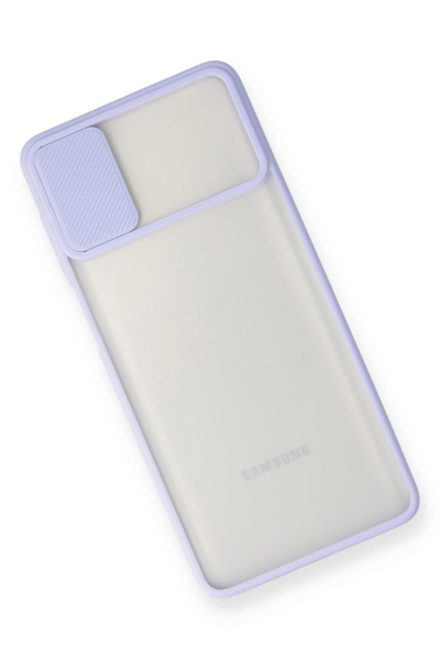 Newface Samsung Galaxy M51 Kılıf Palm Buzlu Kamera Sürgülü Silikon - Lila resmi
