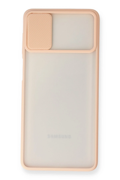 Newface Samsung Galaxy M51 Kılıf Palm Buzlu Kamera Sürgülü Silikon - Pembe resmi