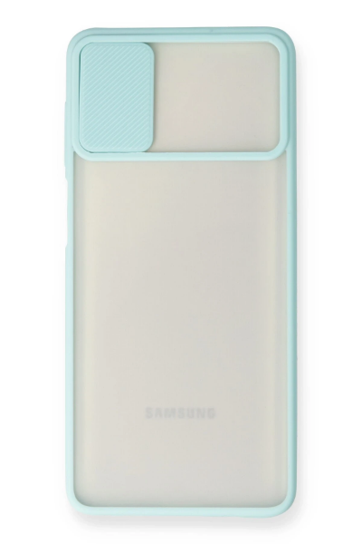 Newface Samsung Galaxy M51 Kılıf Palm Buzlu Kamera Sürgülü Silikon - Turkuaz resmi