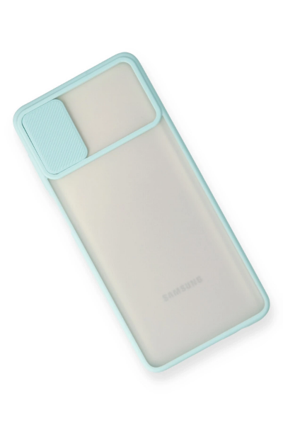 Newface Samsung Galaxy M51 Kılıf Palm Buzlu Kamera Sürgülü Silikon - Turkuaz resmi