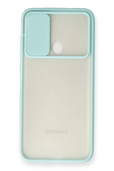 Newface Samsung Galaxy A11 Kılıf Palm Buzlu Kamera Sürgülü Silikon - Turkuaz resmi