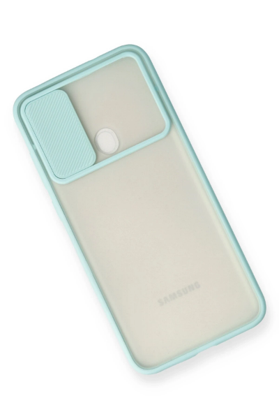 Newface Samsung Galaxy A11 Kılıf Palm Buzlu Kamera Sürgülü Silikon - Turkuaz resmi