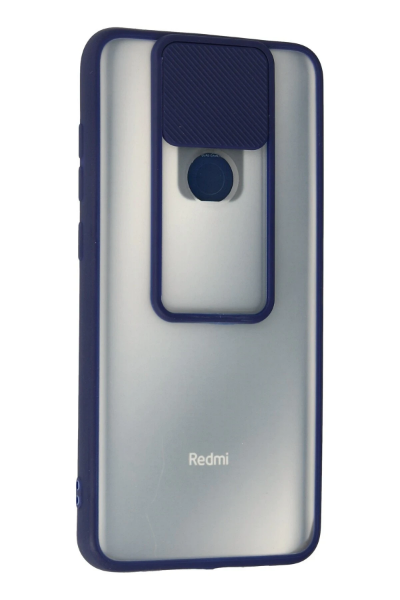 Newface Xiaomi Redmi Note 9 Kılıf Palm Buzlu Kamera Sürgülü Silikon - Lacivert resmi