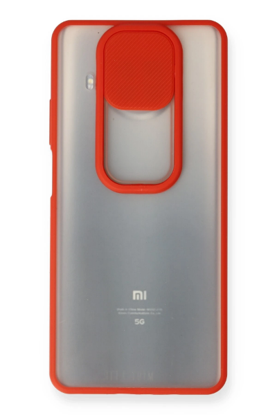 Newface Xiaomi Mi 10T Lite Kılıf Palm Buzlu Kamera Sürgülü Silikon - Kırmızı resmi