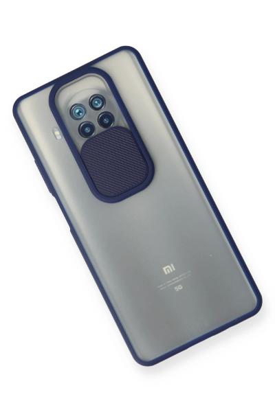 Newface Xiaomi Mi 10T Lite Kılıf Palm Buzlu Kamera Sürgülü Silikon - Lacivert resmi