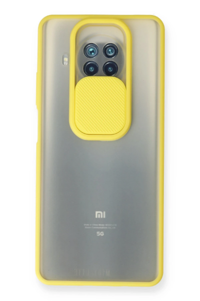 Newface Xiaomi Mi 10T Lite Kılıf Palm Buzlu Kamera Sürgülü Silikon - Sarı resmi