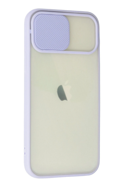 Newface iPhone 12 Kılıf Palm Buzlu Kamera Sürgülü Silikon - Lila resmi