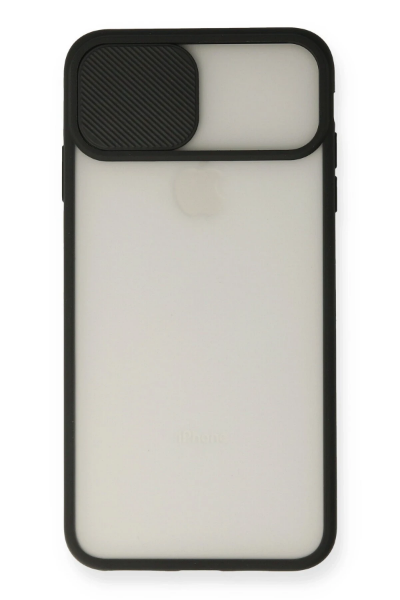 Newface iPhone XS Max Kılıf Palm Buzlu Kamera Sürgülü Silikon - Siyah resmi