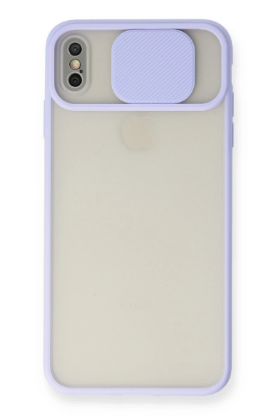Newface iPhone XS Max Kılıf Palm Buzlu Kamera Sürgülü Silikon - Lila resmi