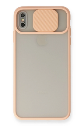 Newface iPhone XS Max Kılıf Palm Buzlu Kamera Sürgülü Silikon - Pembe resmi