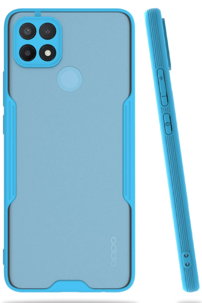 Newface Oppo A15 Kılıf Platin Silikon - Mavi resmi