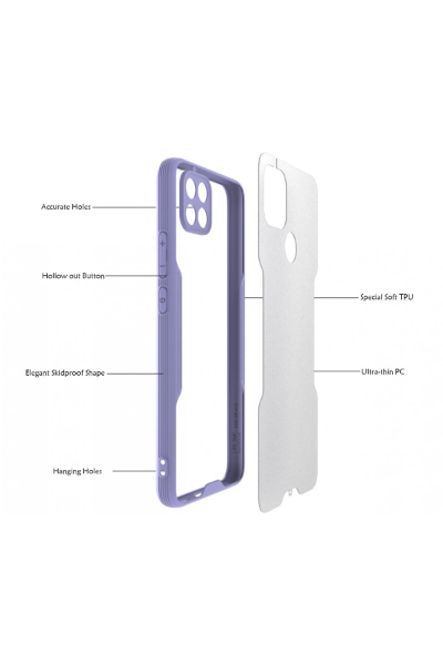 Newface Oppo A15 Kılıf Platin Silikon - Mavi resmi