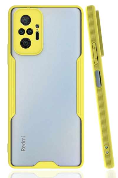 Newface Xiaomi Redmi Note 10 Pro Kılıf Platin Silikon - Sarı resmi