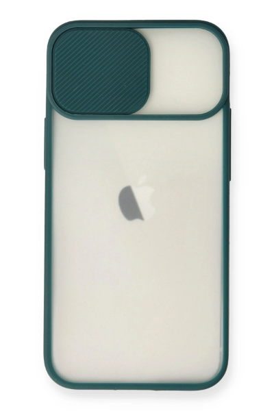 Newface iPhone 11 Kılıf Palm Buzlu Kamera Sürgülü Silikon - Yeşil resmi