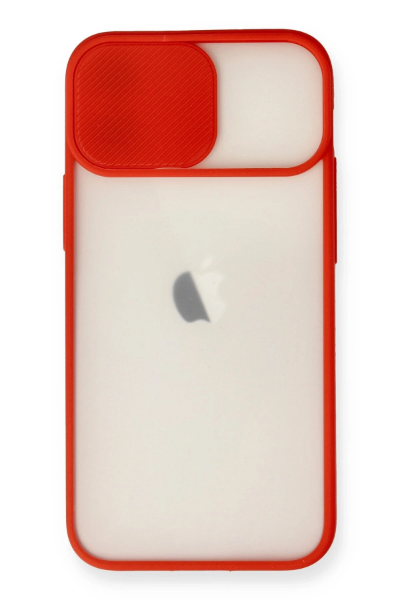 Newface iPhone 11 Kılıf Palm Buzlu Kamera Sürgülü Silikon - Kırmızı resmi