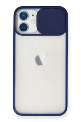 Newface iPhone 11 Kılıf Palm Buzlu Kamera Sürgülü Silikon - Lacivert resmi