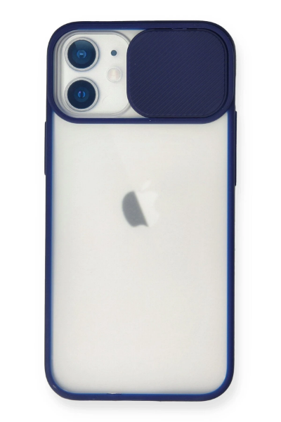 Newface iPhone 11 Kılıf Palm Buzlu Kamera Sürgülü Silikon - Lacivert resmi