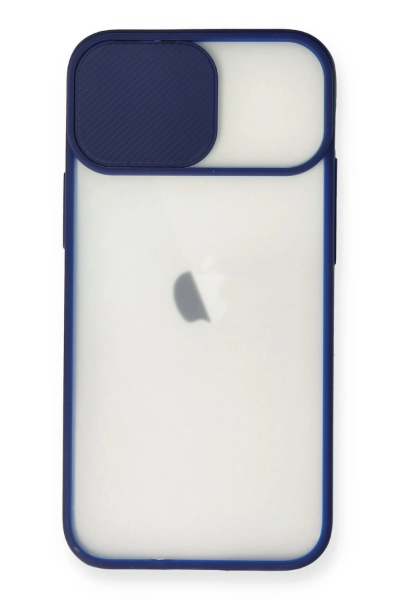 Newface iPhone 11 Kılıf Palm Buzlu Kamera Sürgülü Silikon - Lacivert resmi