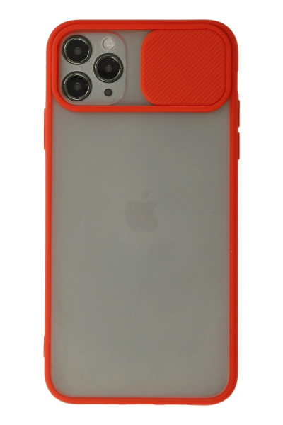 Newface iPhone 11 Pro Kılıf Palm Buzlu Kamera Sürgülü Silikon - Kırmızı resmi