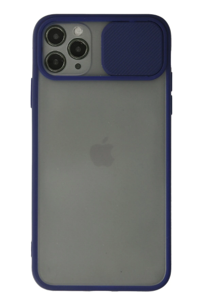 Newface iPhone 11 Pro Kılıf Palm Buzlu Kamera Sürgülü Silikon - Lacivert resmi