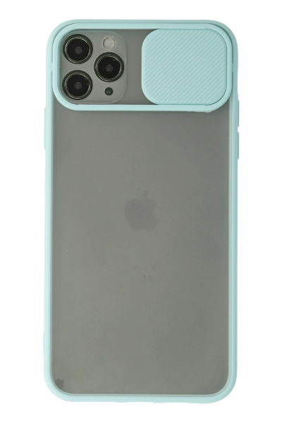 Newface iPhone 11 Pro Kılıf Palm Buzlu Kamera Sürgülü Silikon - Turkuaz resmi