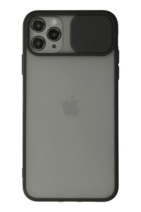 Newface iPhone 11 Pro Max Kılıf Palm Buzlu Kamera Sürgülü Silikon - Siyah resmi