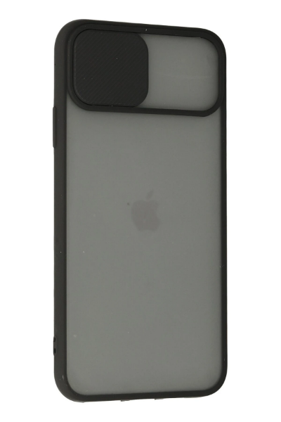 Newface iPhone 11 Pro Max Kılıf Palm Buzlu Kamera Sürgülü Silikon - Siyah resmi