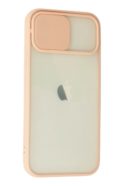 Newface iPhone 12 Kılıf Palm Buzlu Kamera Sürgülü Silikon - Pembe resmi