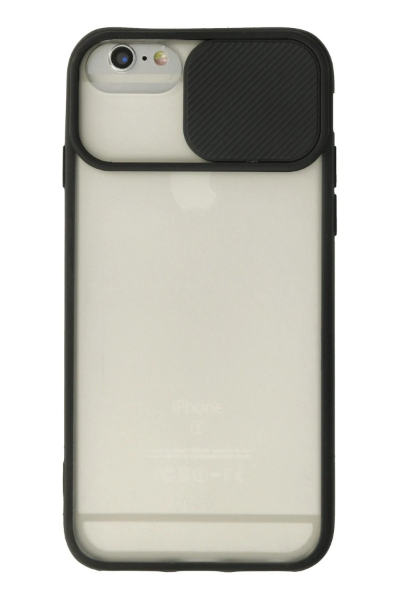 Newface iPhone 6 Kılıf Palm Buzlu Kamera Sürgülü Silikon - Siyah resmi